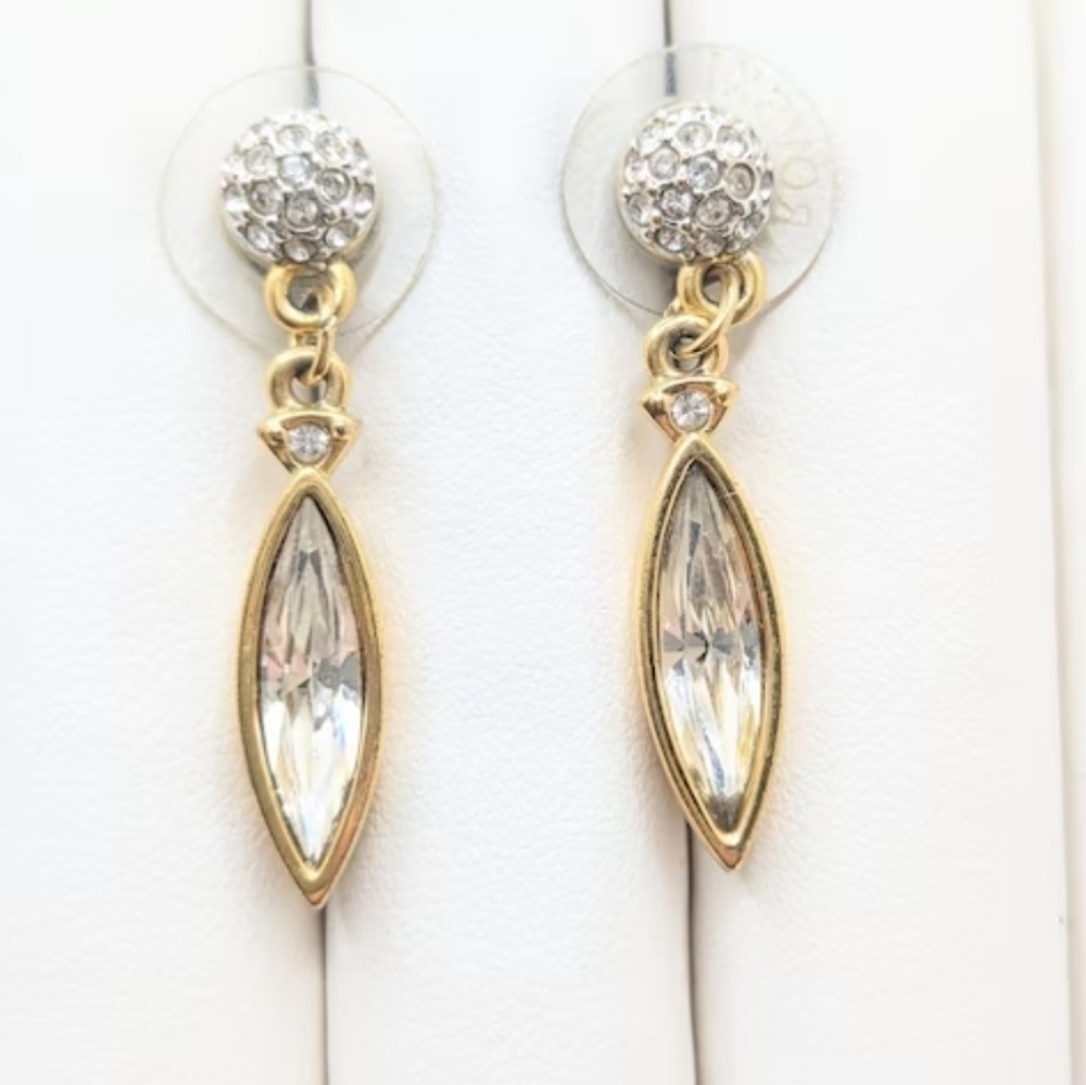 Vintage Swarovski Crystal dangle drop earrings